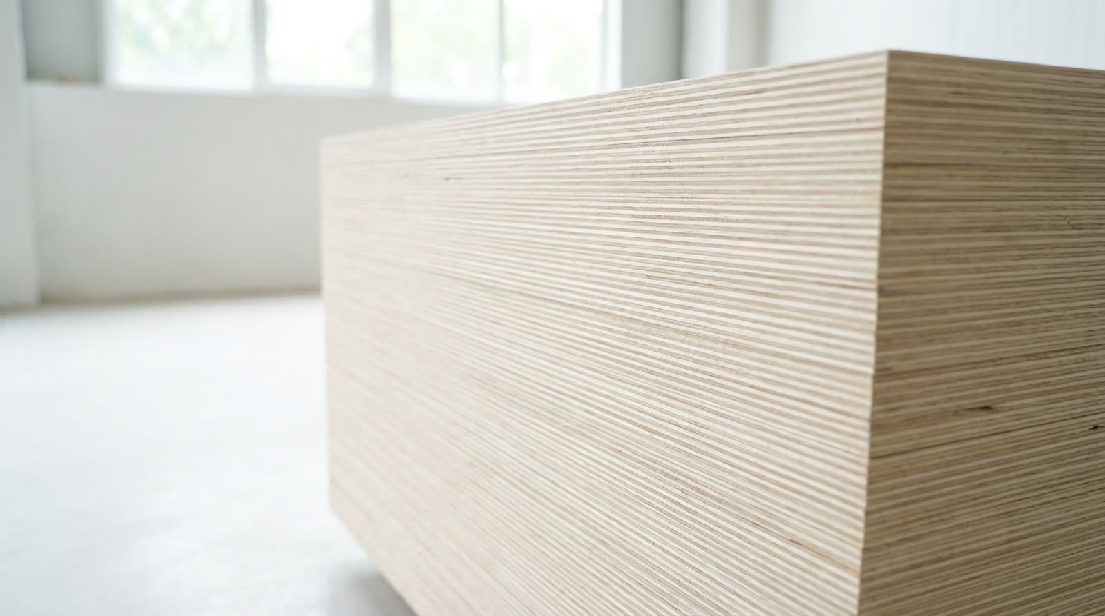 Stacked poplar plywood sheets